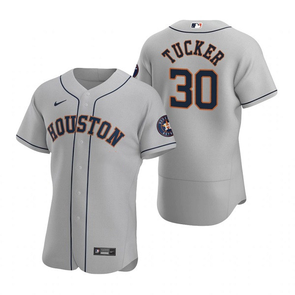 Men's Houston Astros #30 Kyle Tucker Gray Flex Base Stitched Jersey